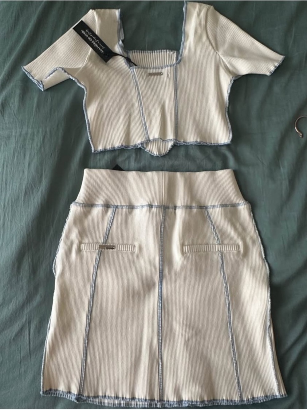 Crop Top + Mini Skirt Co-Ord Set - NWT - Picture 3 of 5